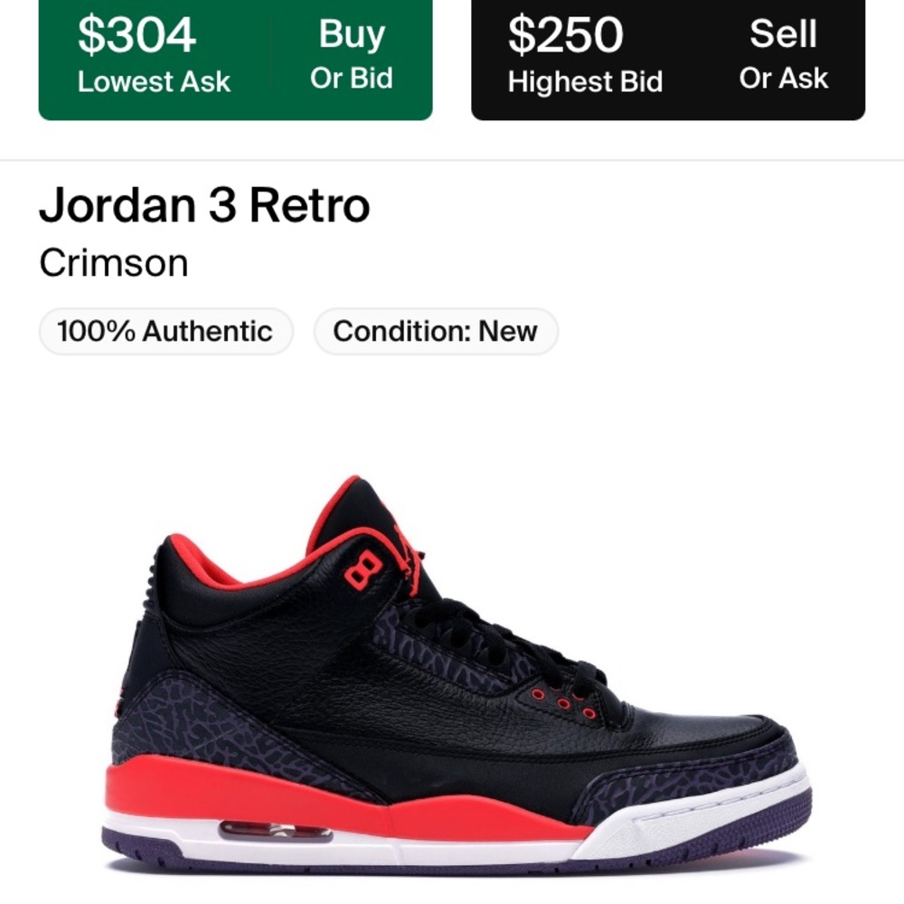 Jordan 3 crimson